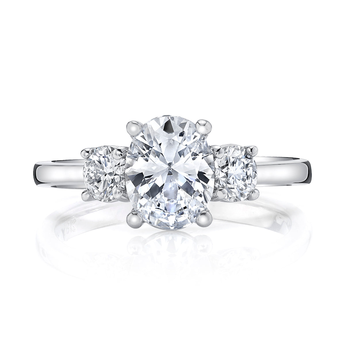 Mars Oval Engagement Ring 14K White Gold