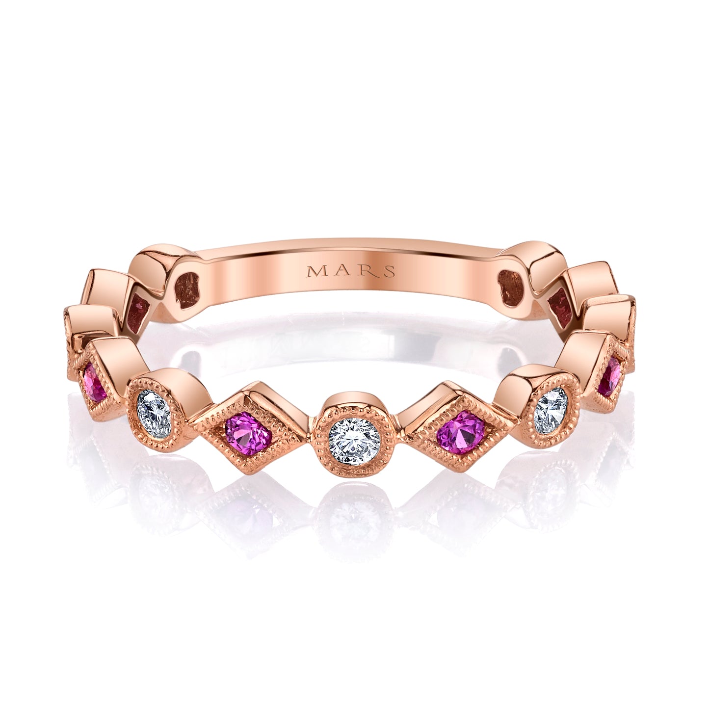 14K Rose Gold Sapphires and Diamonds Band