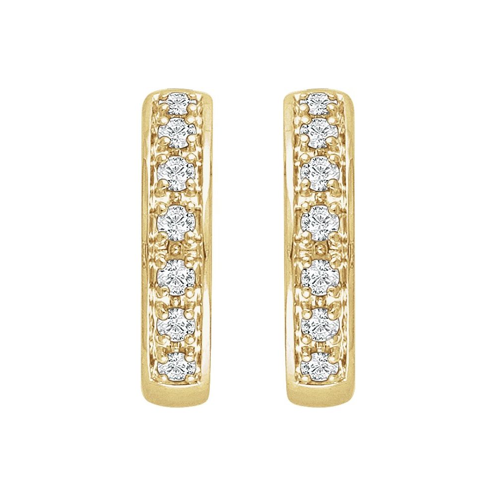 14K Yellow 1/3 CTW Natural Diamond Hinged 15.8 mm Hoop Earring