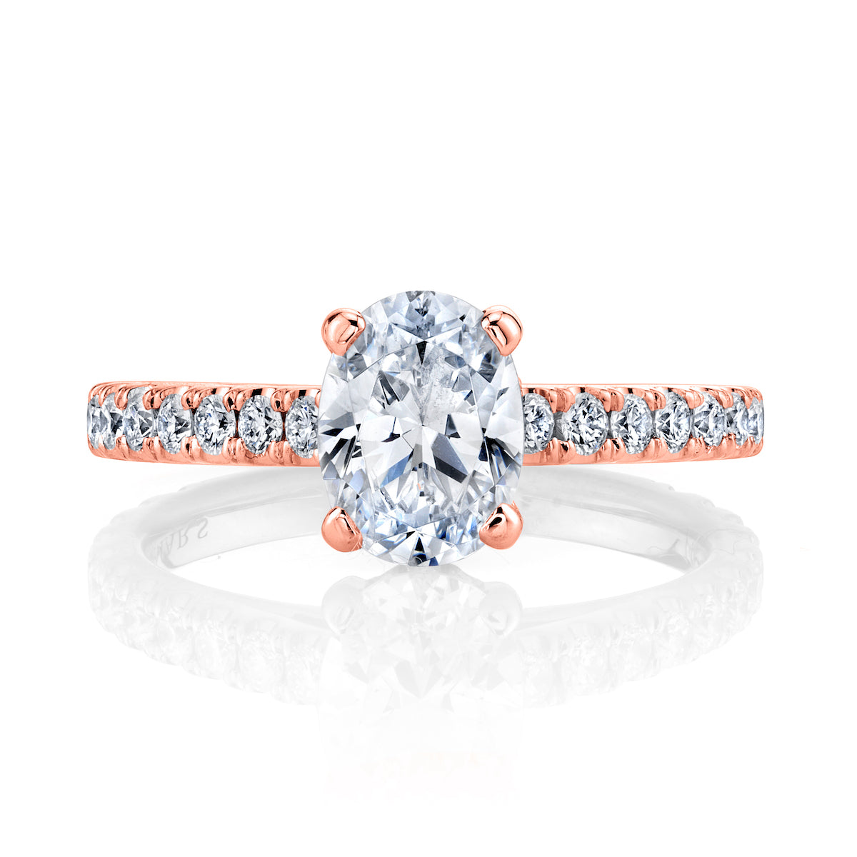 Mars Oval Engagement Ring 14K Rose Gold