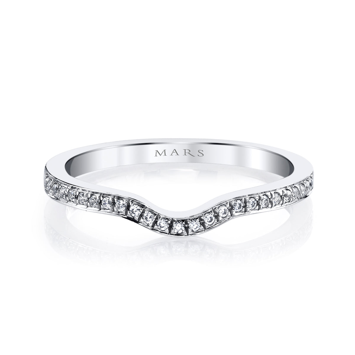 Mars Wedding Band 14K White Gold