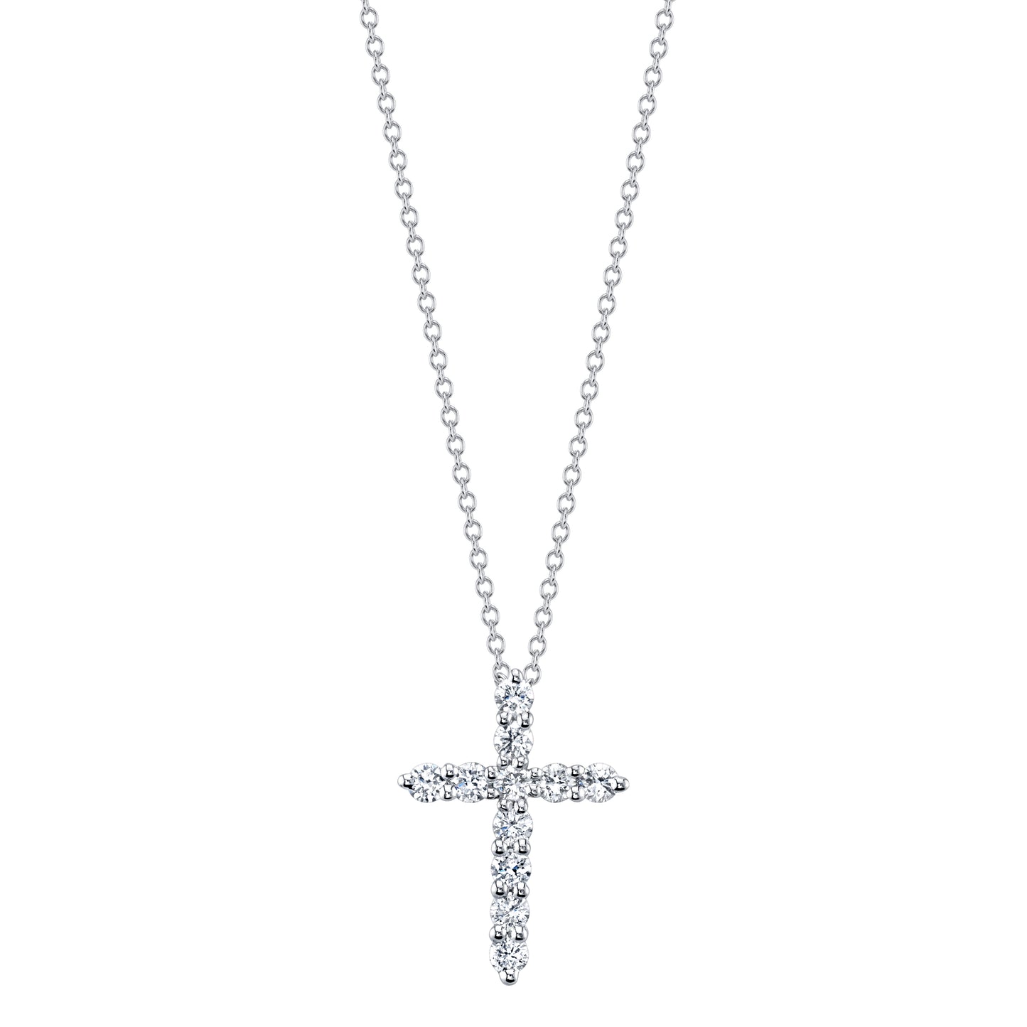White Gold Diamond Cross Pendant 0.25 CRT