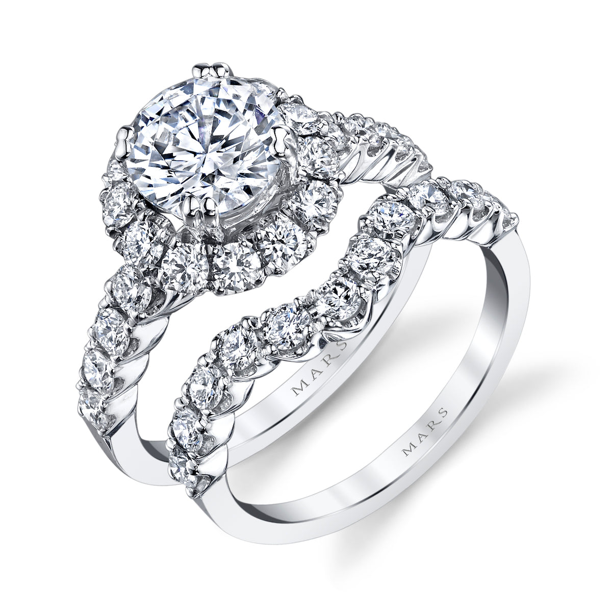 Mars Matching Wedding Band 14K White Gold