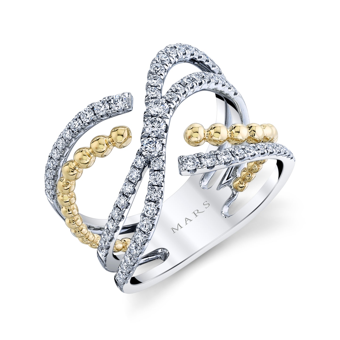 0.62 CRT Two Tone Multi-row Crossover Diamond Band