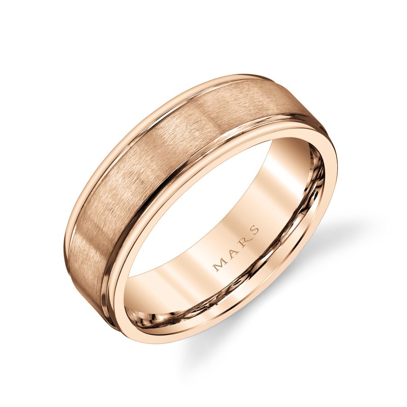 Men's 7mm Brushed Finish with Shiny Edge Wedding Band