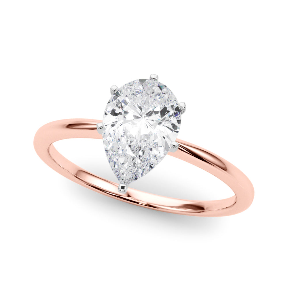 Engagement Ring 14k Solitaire 85121-E-Pear-14k Rose Gold