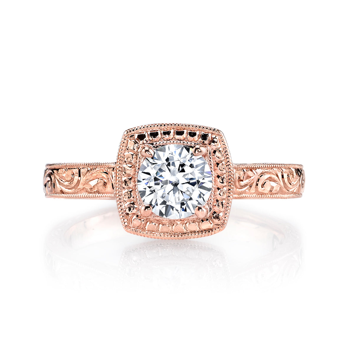 Mars Round Engagement Ring 14K Rose Gold