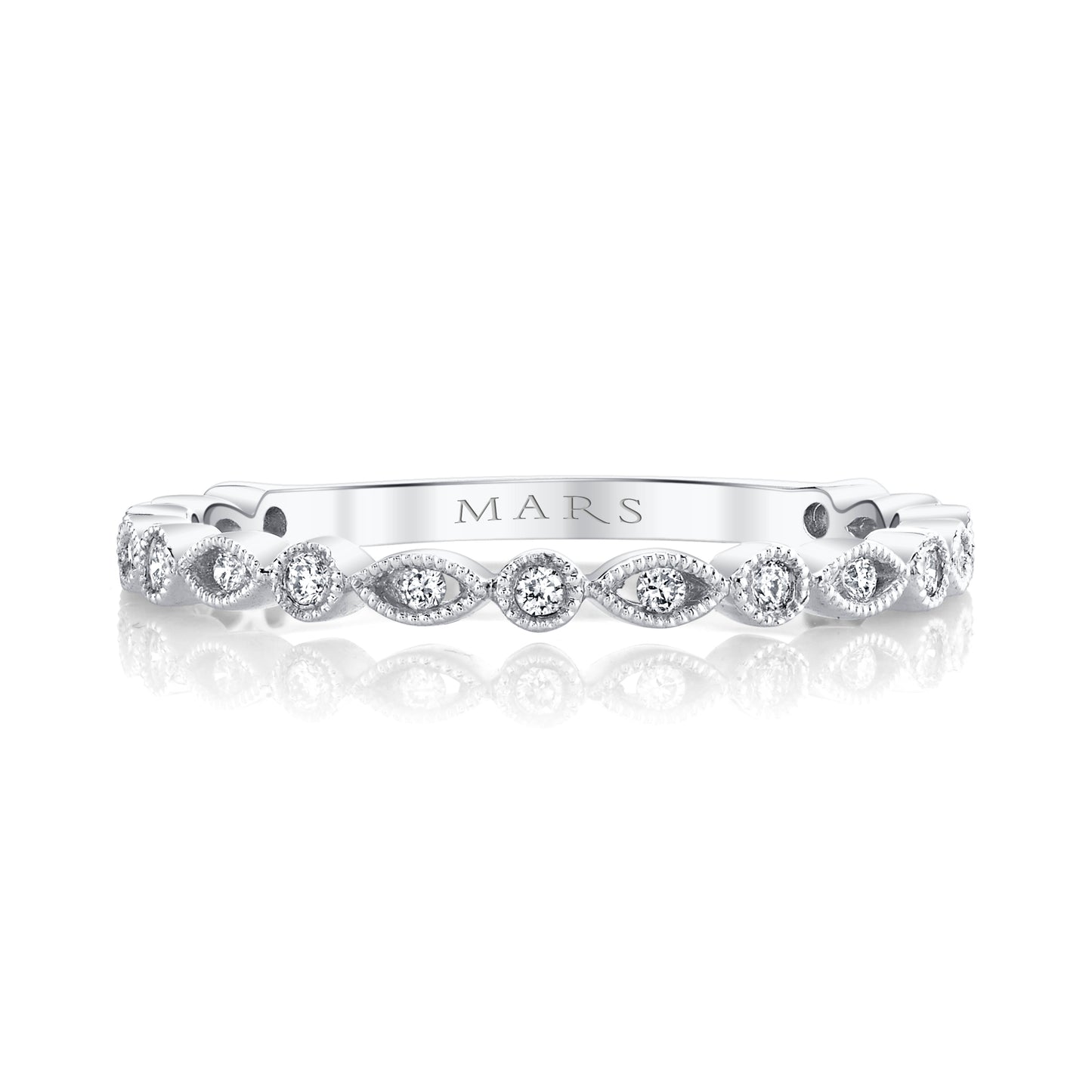 14K White Gold Vintage Bloom Band