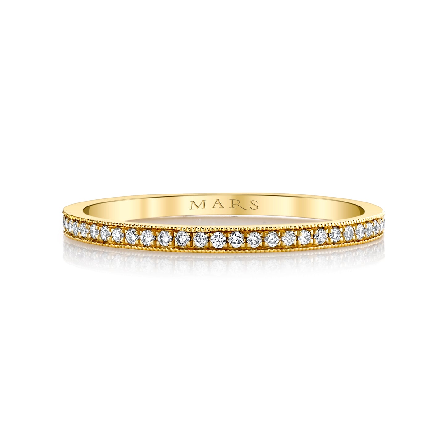 14K Yellow Gold Dainty Channel Diamond Band (0.16 crt)