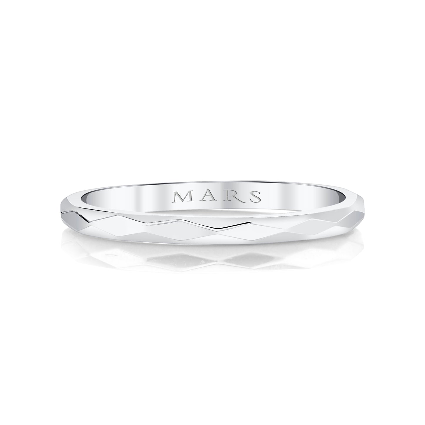 14K White Gold Geometrical Band