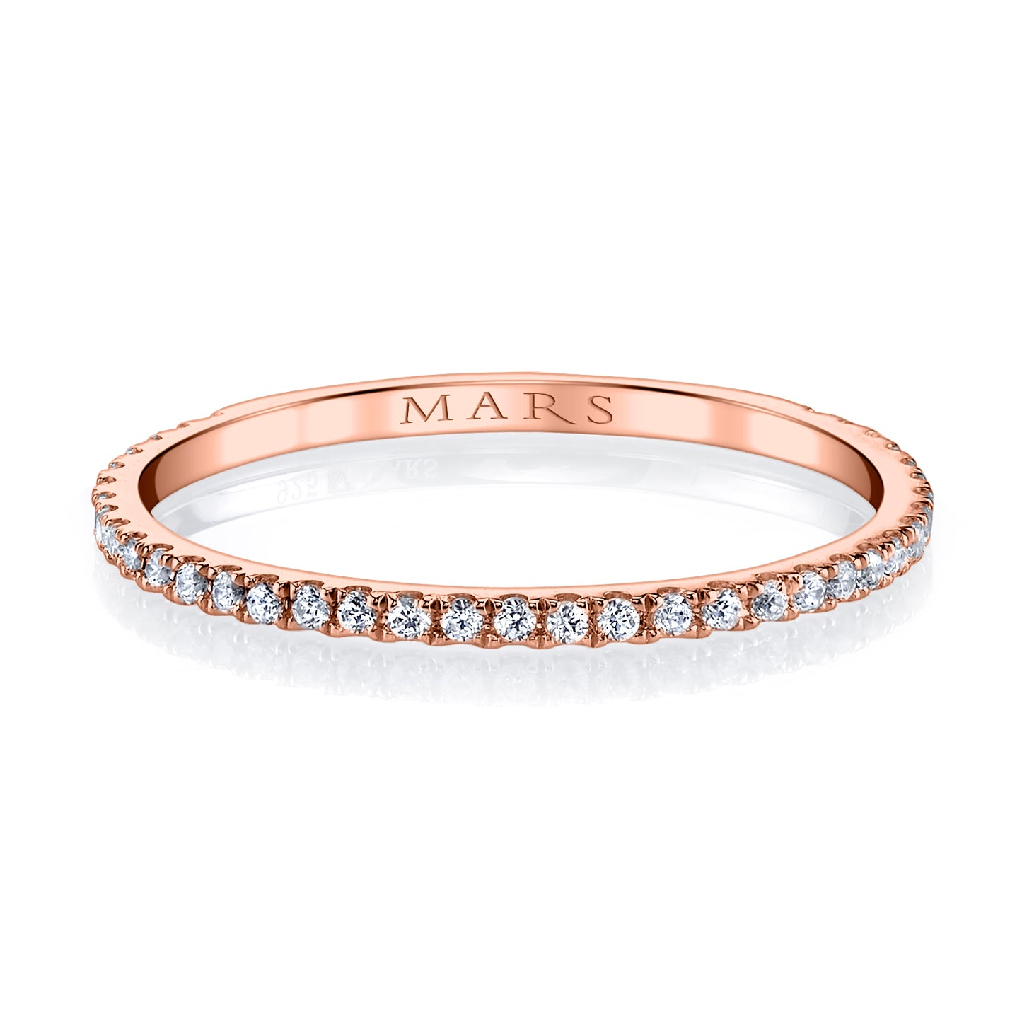 14K Rose Gold Dainty Diamond Band