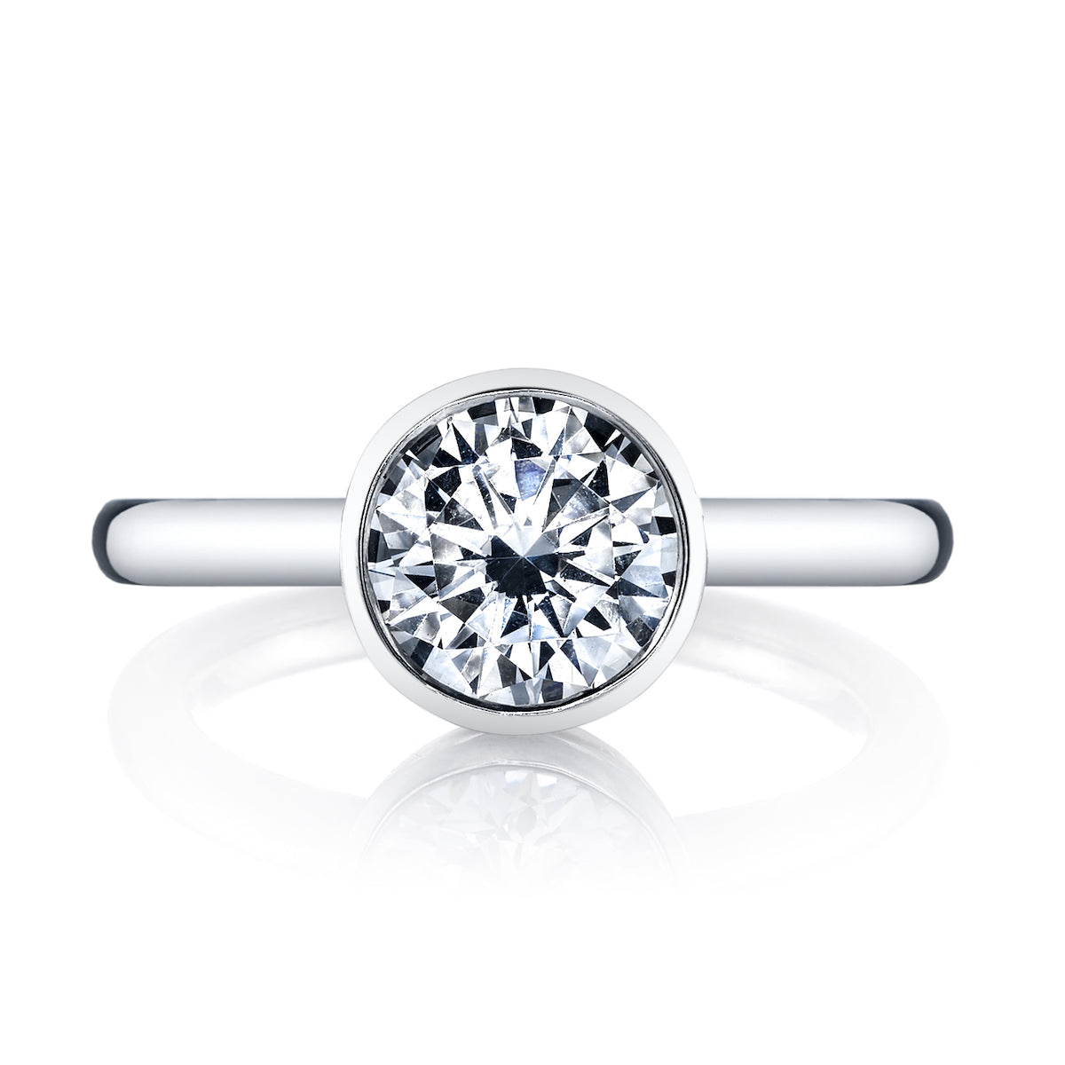 Mars Round Engagement Ring 14K White Gold 26702