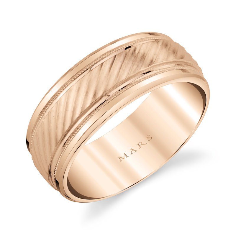 Men's 7mm Grooved Edge with Milgrain Wedding Band