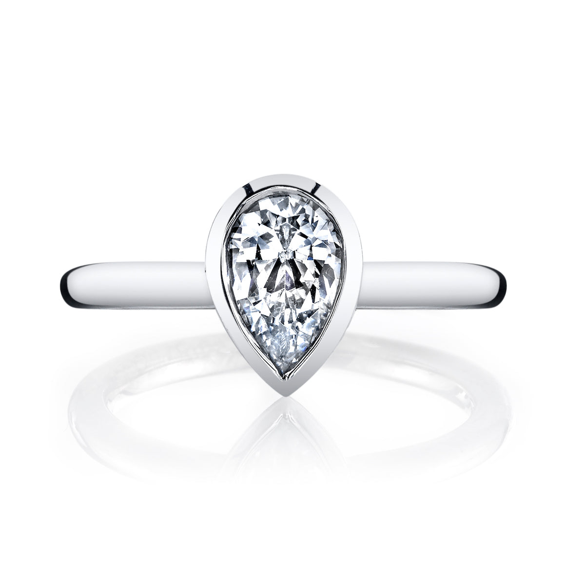 Mars Pear Engagement Ring 14K White Gold
