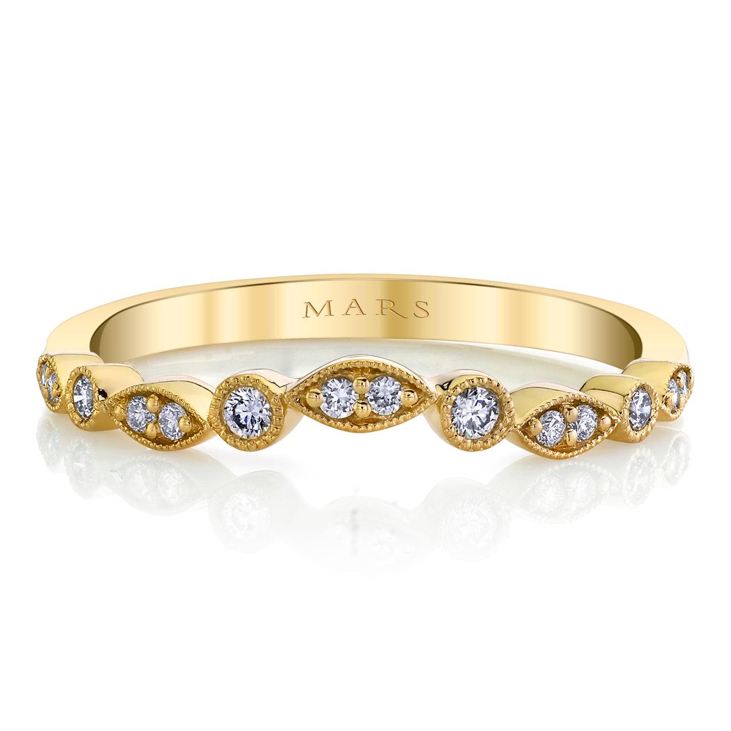 14K Yellow Gold Olive Twist Band