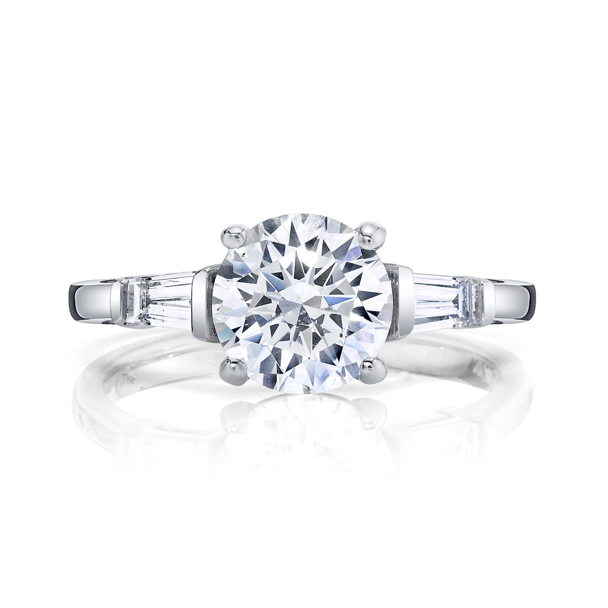 Mars Round Engagement Ring 14K White Gold