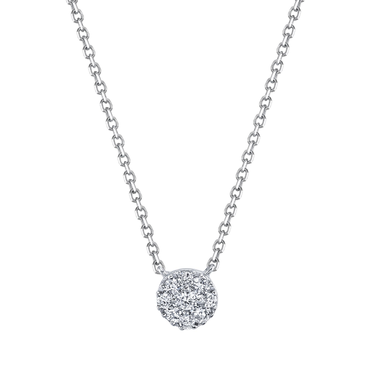 Round Cluster Diamond Pendant