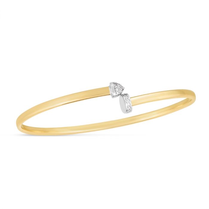 14K Diamond Hardware Bangle