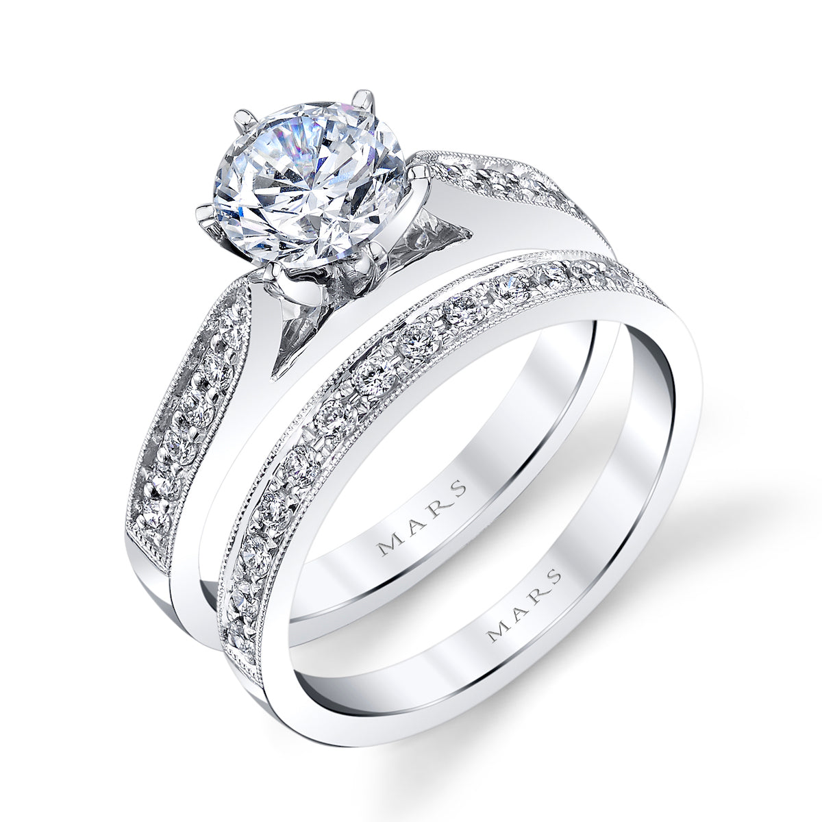 Mars Matching Wedding Band 14K White Gold