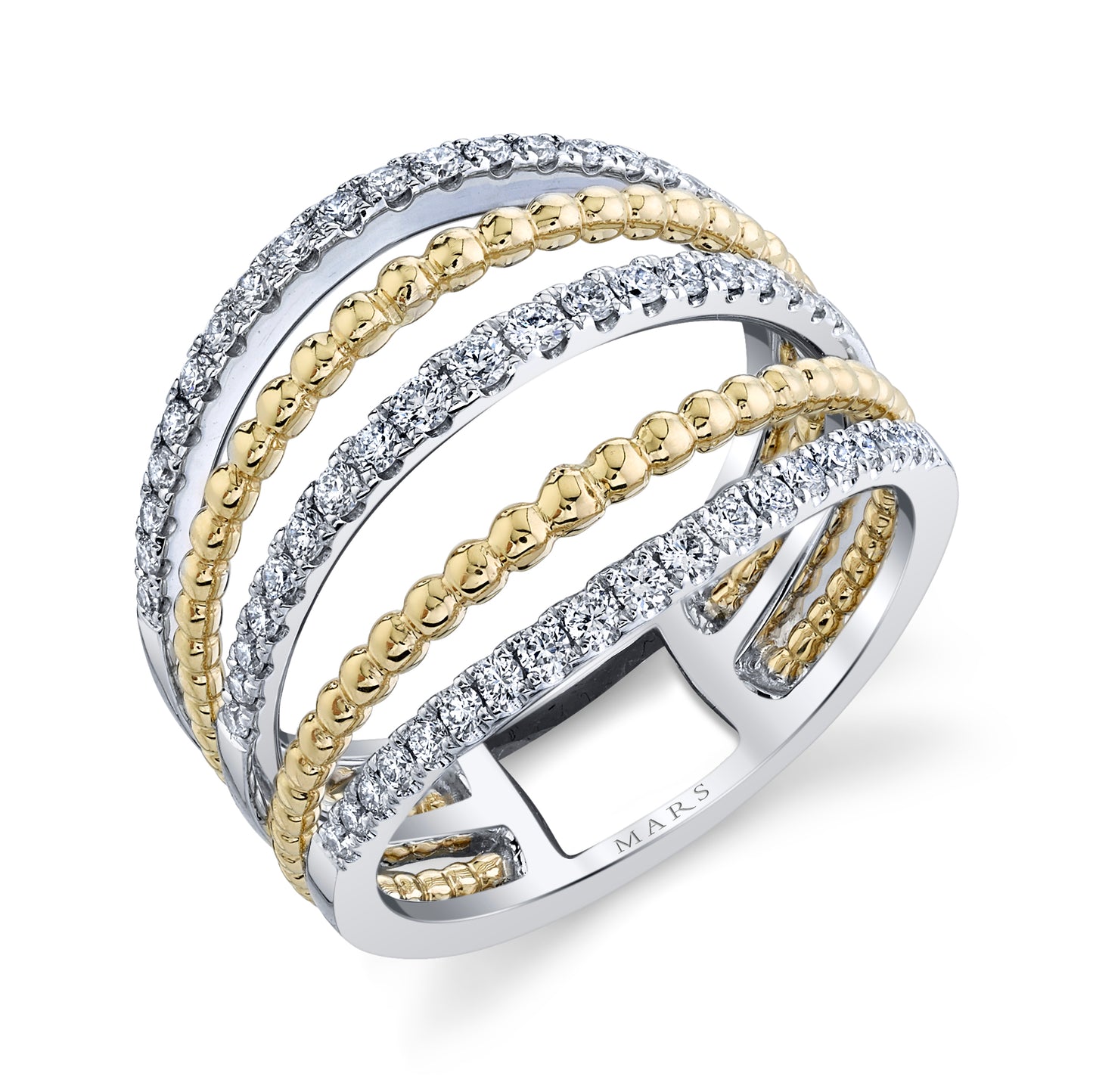 0.52 CRT Multi Band Two Tone Diamond Band