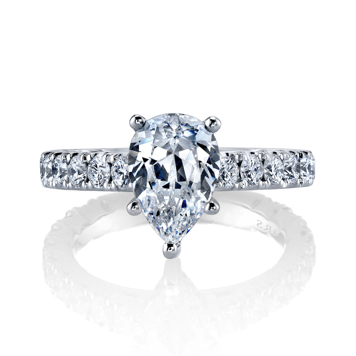 Mars Pear Engagement Ring 14K White Gold