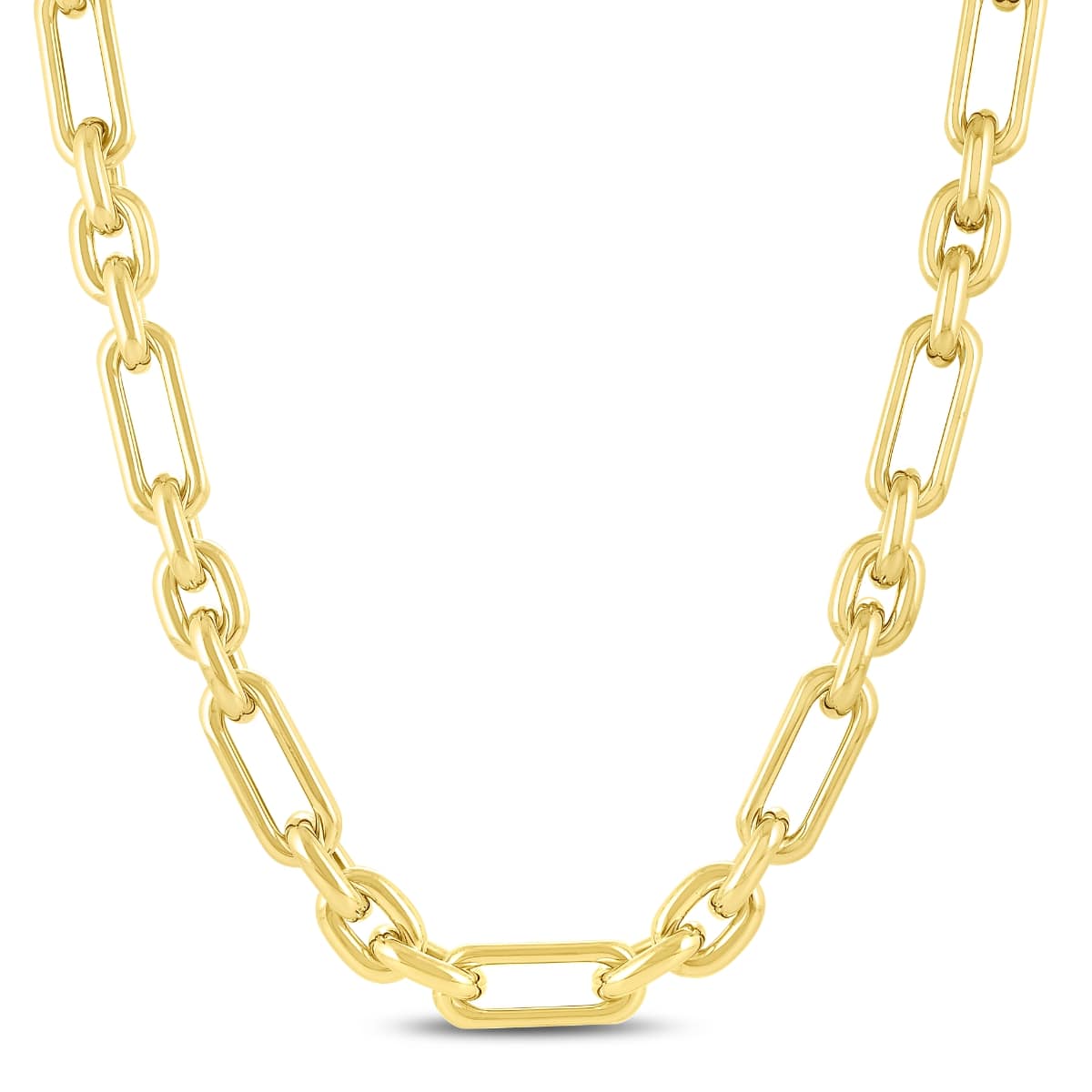 14k Yellow Gold Alternating Paperclip Chain