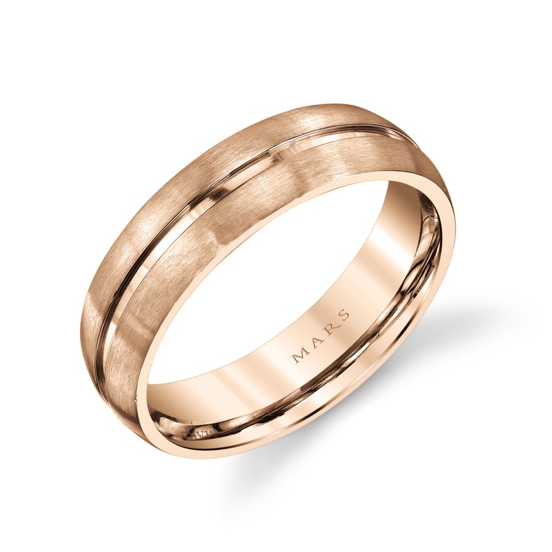 Men's 6mm Center Inlay with Brushed Finish Wedding Band