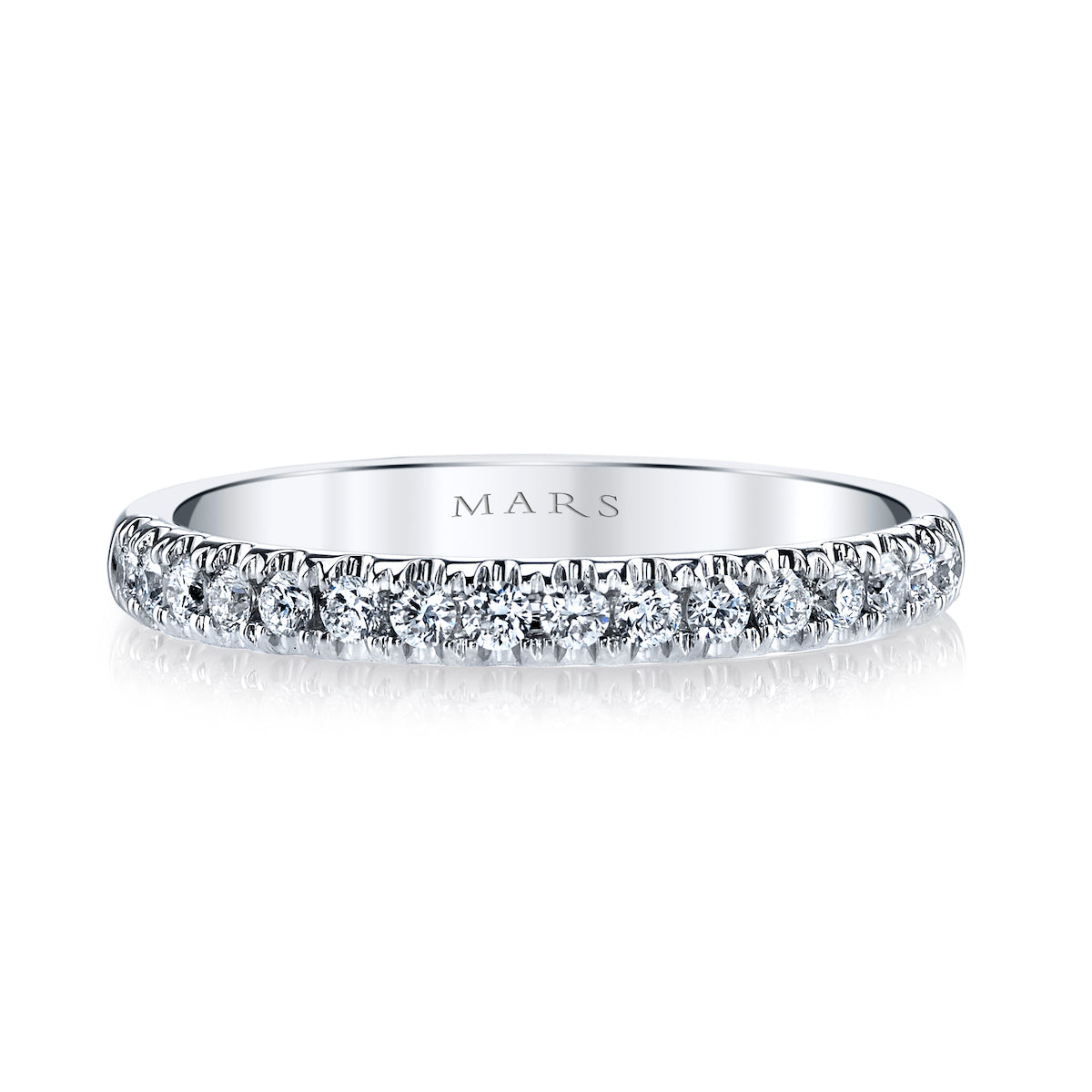 Mars Wedding Band 14K White Gold