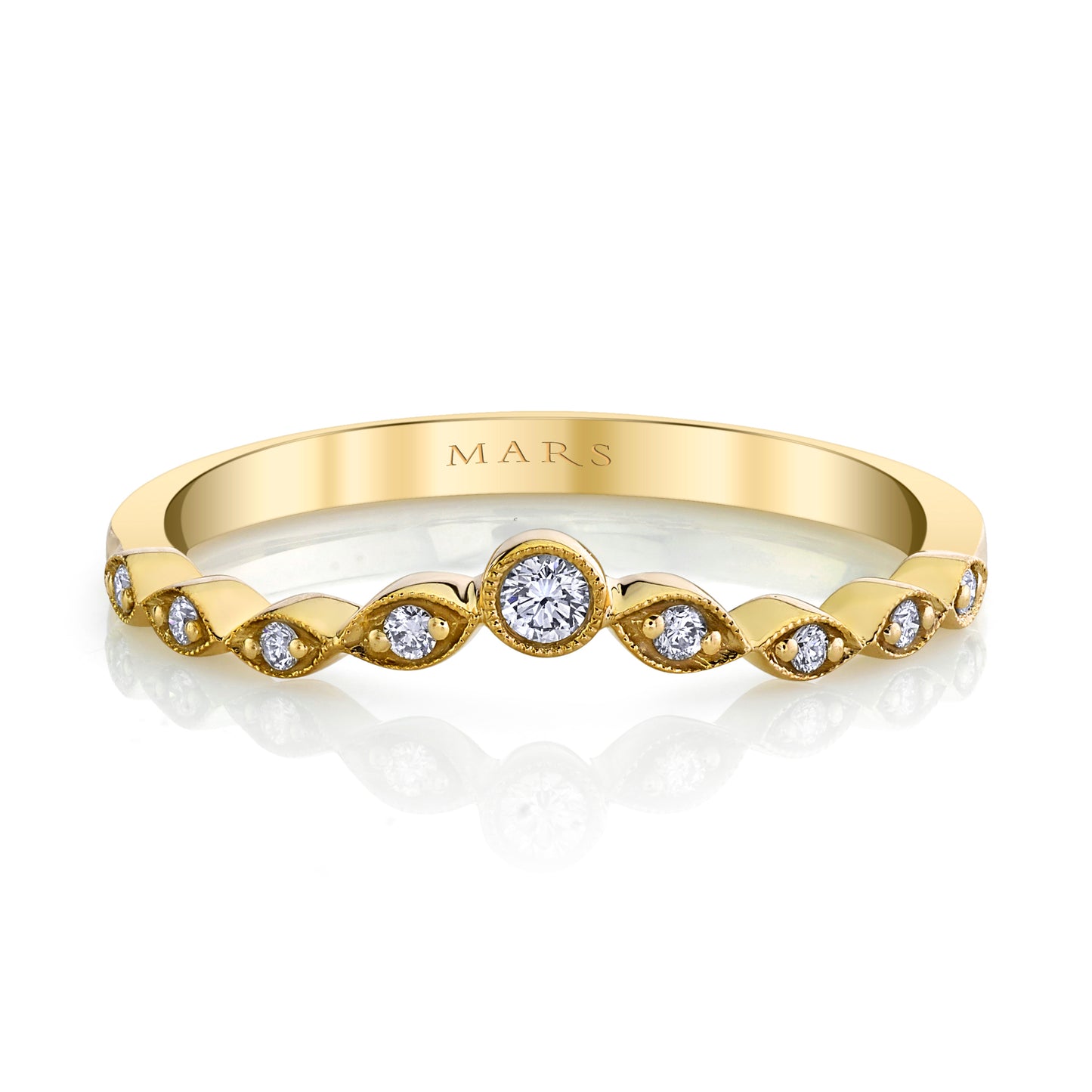 14K Yellow Gold Dainty Filigree Band