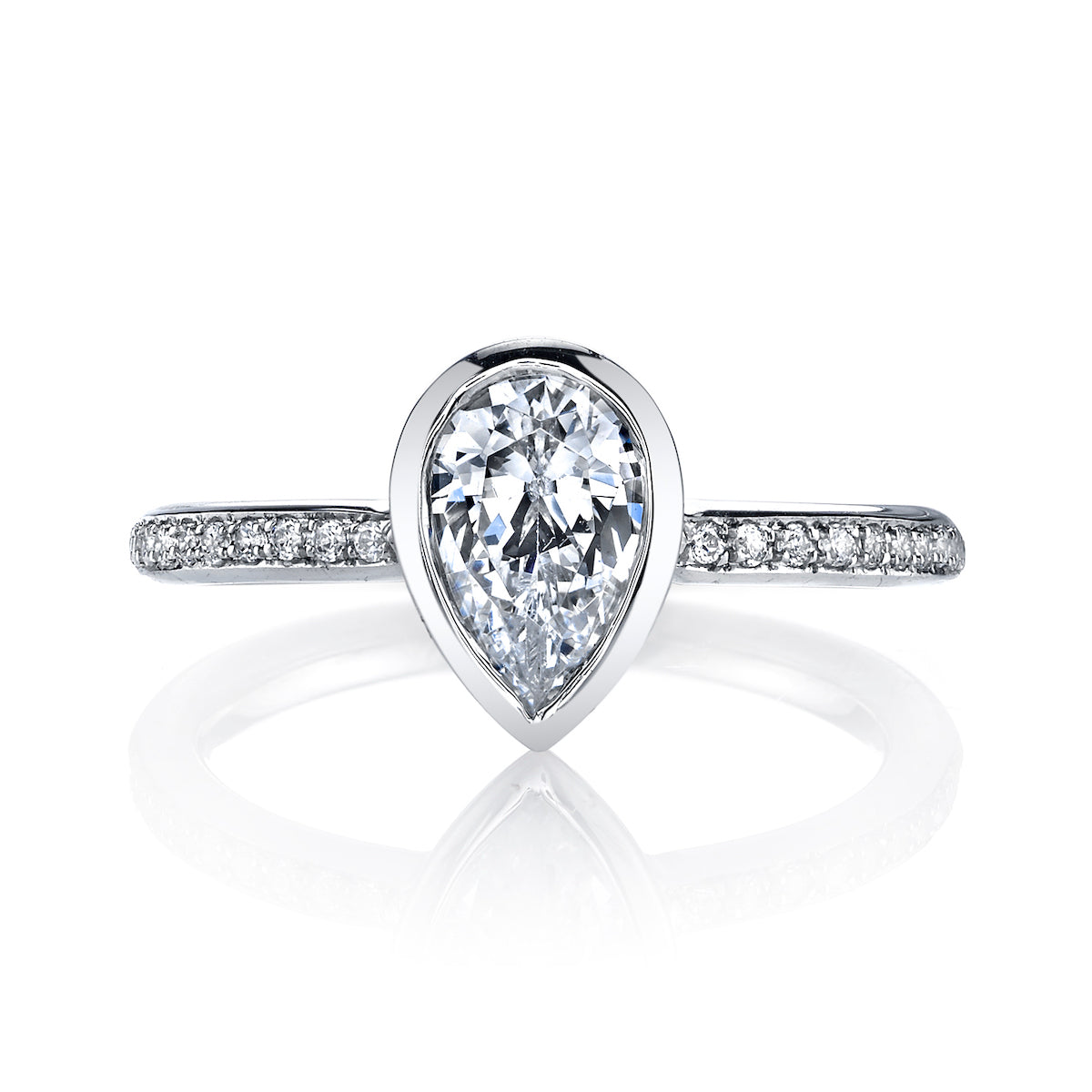 Mars Pear Engagement Ring 14K White Gold