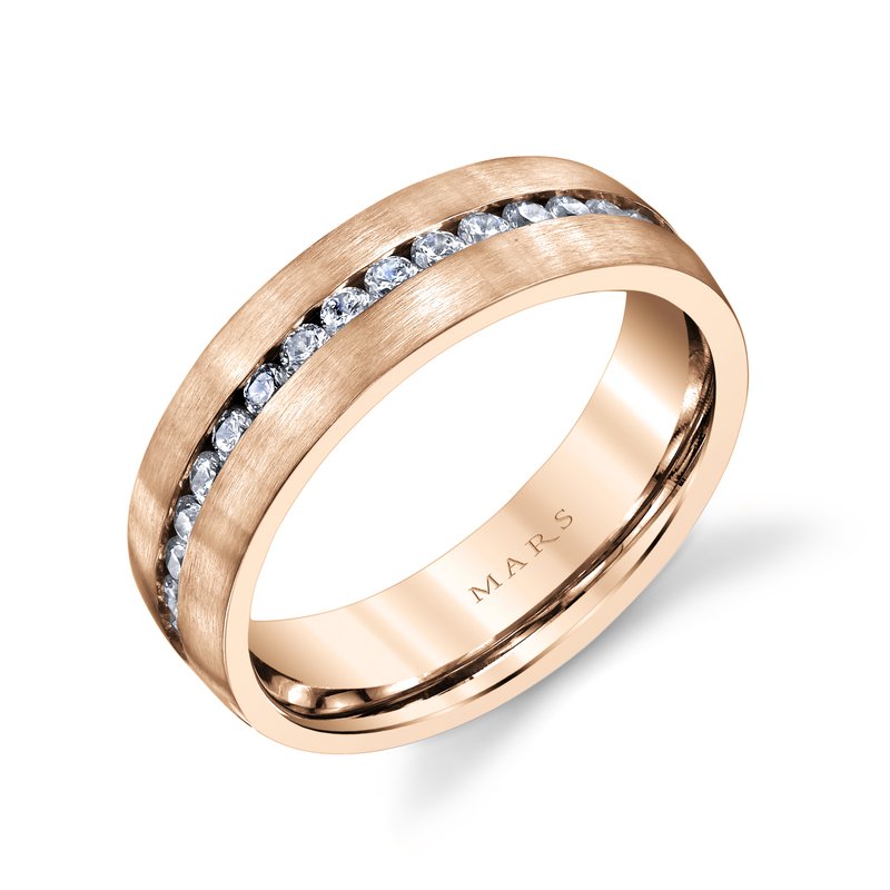 Men's Channel Set 1.05 CRT Diamonds Brushed Finish Wedding Band