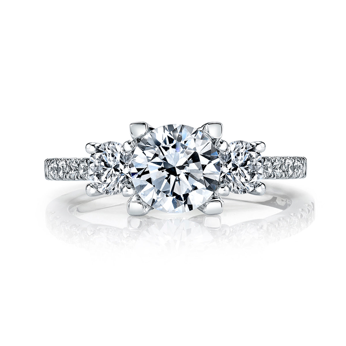 Mars Round Engagement Ring 14K White Gold