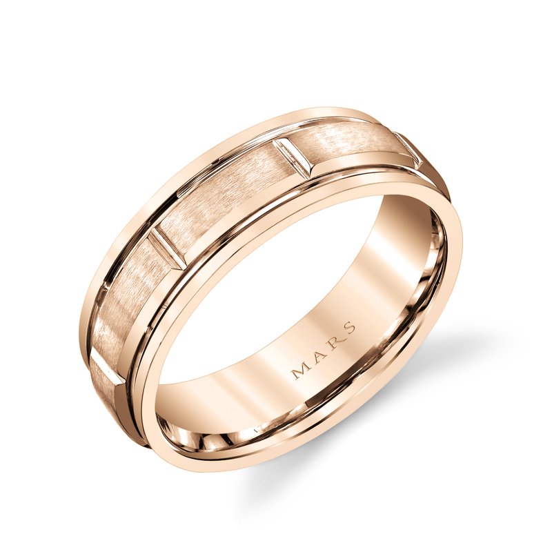 Men's 7mm Brick Style with Brushed Finish Wedding Band