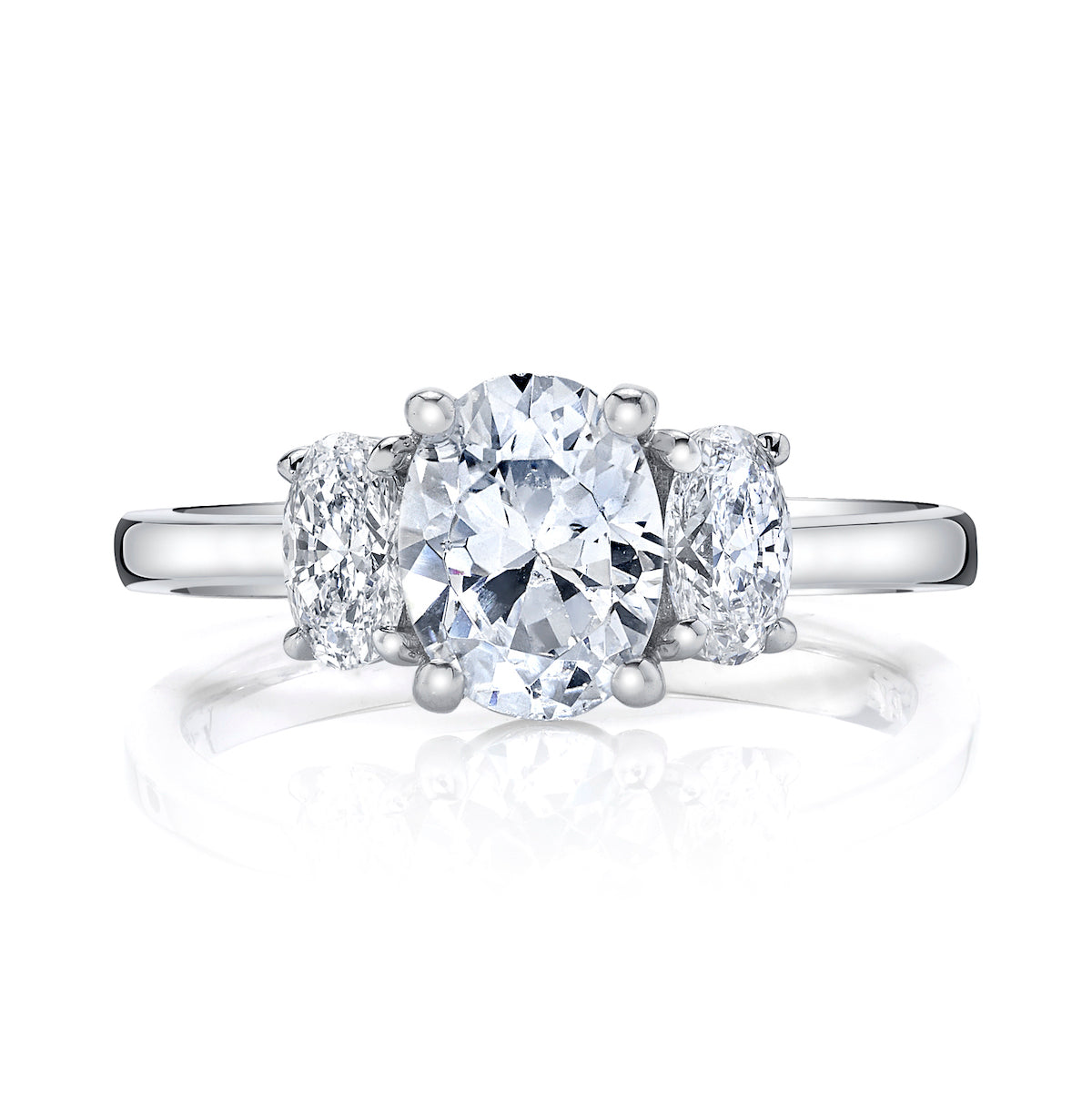 Mars Oval Engagement Ring 14K White Gold