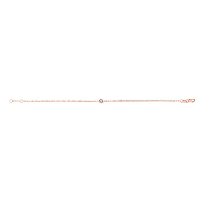 14K Rose Gold Bezel Set Diamond Bracelet