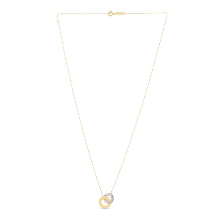 14K Yellow Gold & Mother of Pearl Circles Necklace