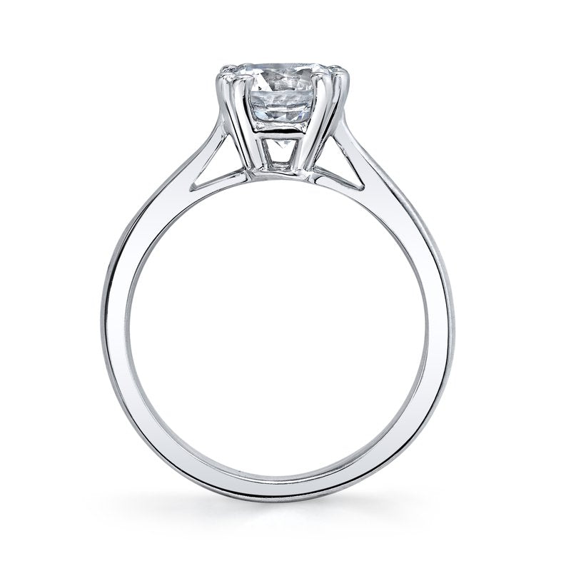 White Gold Engagement Ring Solitaire for A Round Cut Diamond