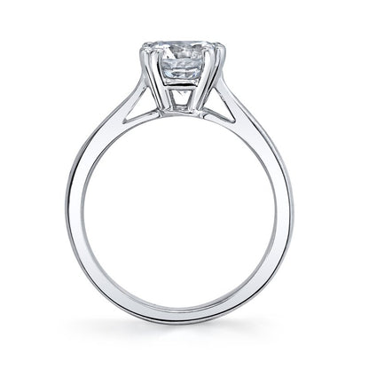White Gold Engagement Ring Solitaire for A Round Cut Diamond