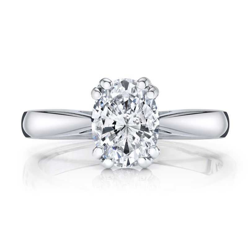 White Gold Oval Shape Diamond Ring
