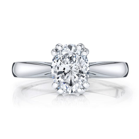 White Gold Oval Shape Diamond Ring