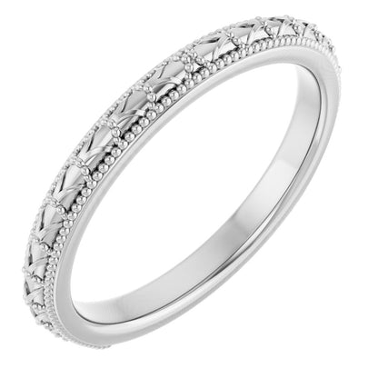 14k Gold 2.5mm Milgrain Sculptural Ladies' Band