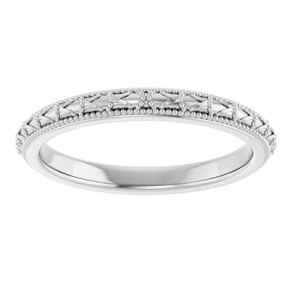14k Gold 2.5mm Milgrain Sculptural Ladies' Band