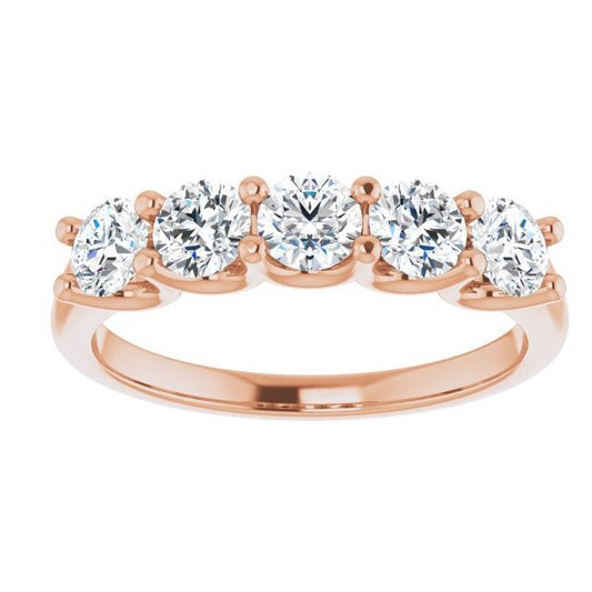 14K Rose 1 CTW Natural Diamond Anniversary Band