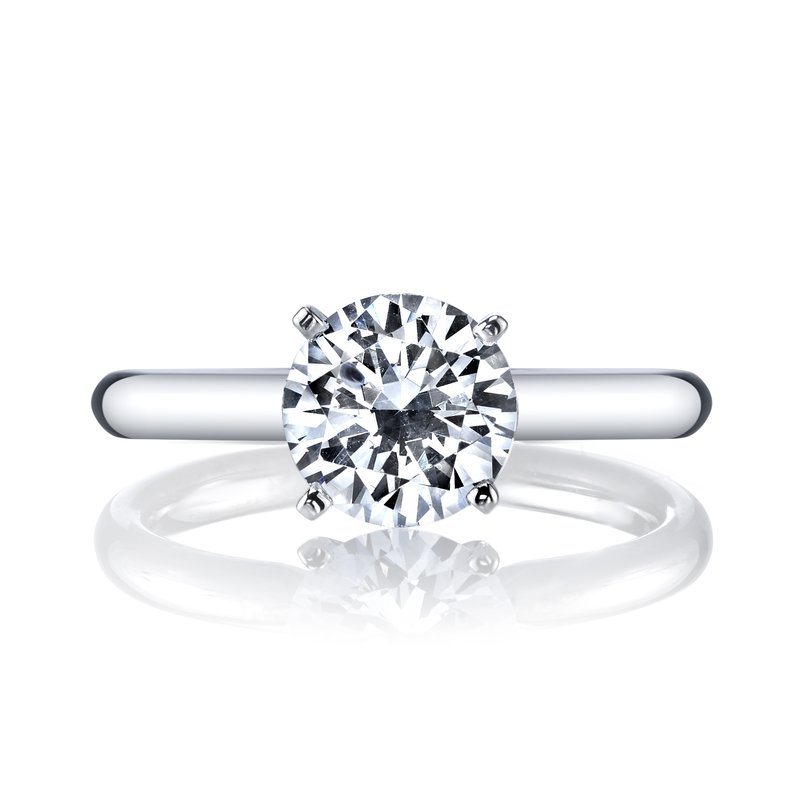 White Gold Classic Solitaire Half Round
