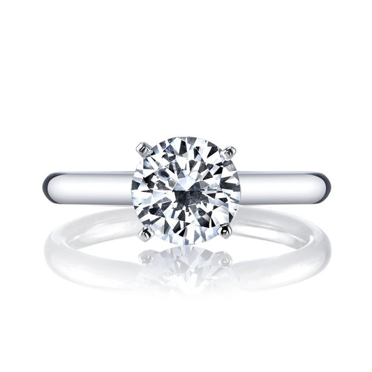 White Gold Classic Solitaire Half Round