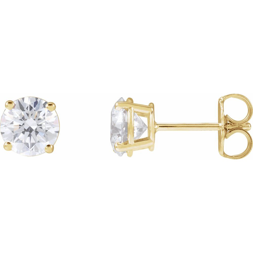 14k Yellow Gold 3 CTW Traditional 4-Prong Setting Lab-Grown Diamond Stud