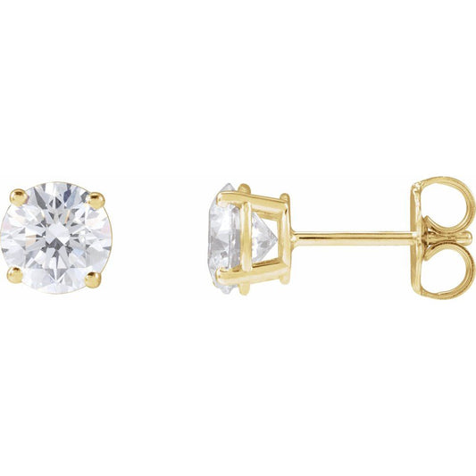 14k Yellow Gold 3 CTW Traditional 4-Prong Setting Lab-Grown Diamond Stud