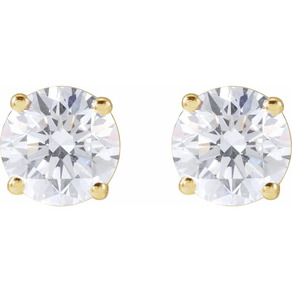 14k Yellow Gold 2 CTW Traditional 4-Prong Setting Lab-Grown Diamond Stud