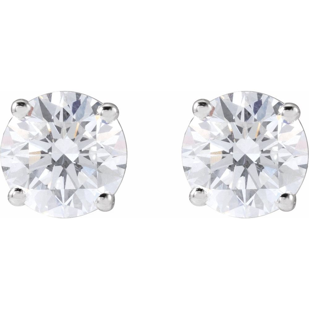 14k White Gold 3 CTW Traditional 4-Prong Setting Lab-Grown Diamond Stud