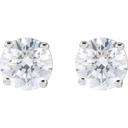 14k White Gold 2.5 CTW Traditional 4-Prong Setting Lab-Grown Diamond Stud